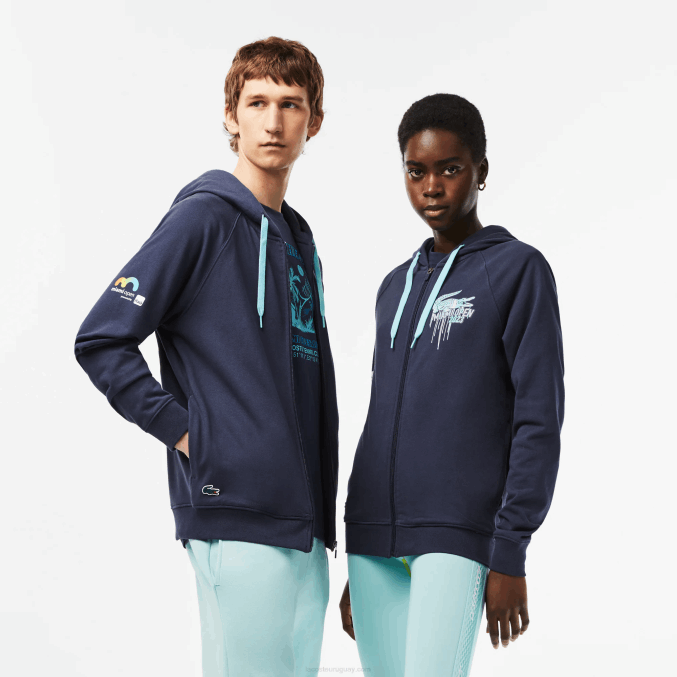 kxe azul VVL0A354 hombres Lacoste sport miami sudadera con capucha edición abierta
