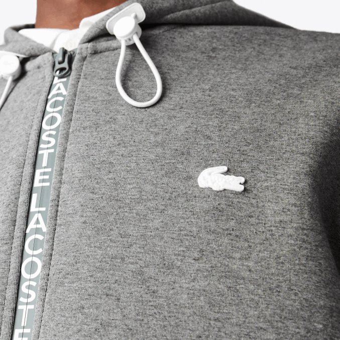 lomo gris 1vq VVL0A1178 hombres Lacoste sudadera con cremallera y capucha en mezcla de algodón