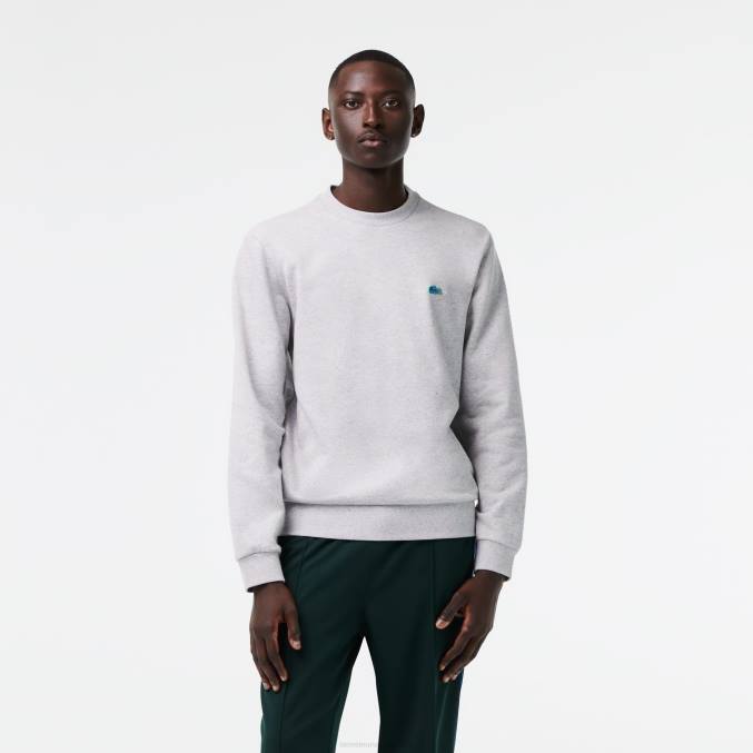 lomo gris 73v VVL0A967 hombres Lacoste sudadera de corte clásico con estampado moteado