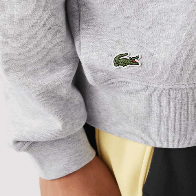 lomo gris cca VVL0A1030 hombres Lacoste sudadera con estampado de cocodrilo y cuello redondo