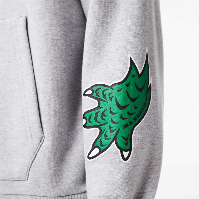 lomo gris cca VVL0A1133 hombres Lacoste sudadera con capucha y estampado de cómic