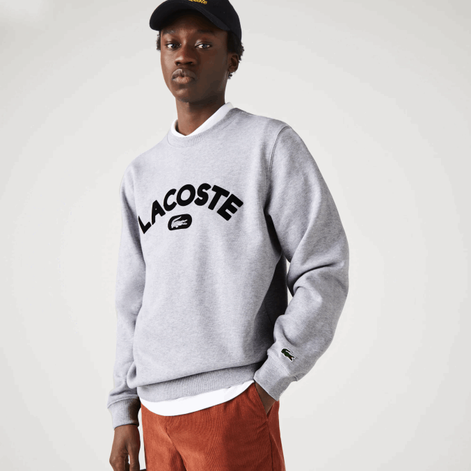 lomo gris cca VVL0A1161 hombres Lacoste sudadera con cuello redondo y logo