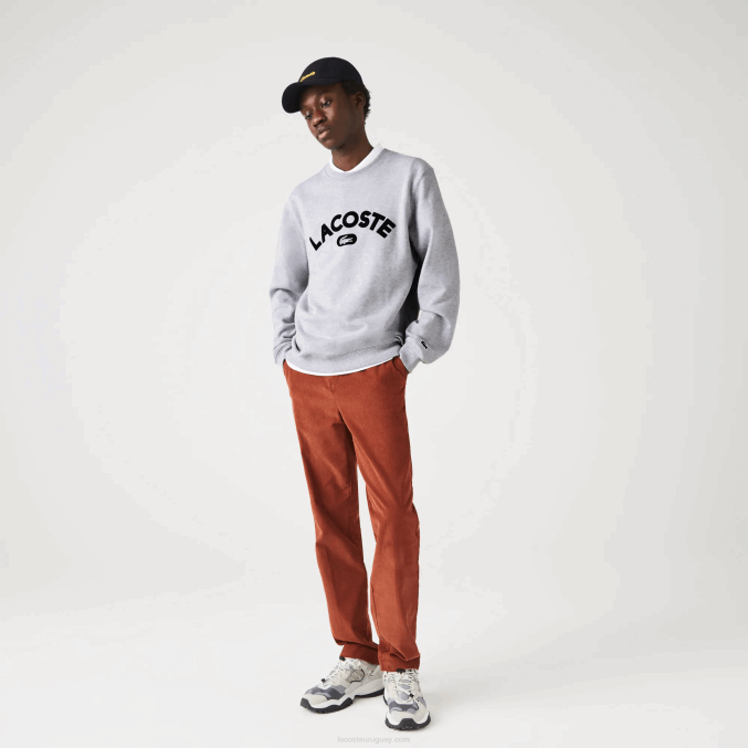 lomo gris cca VVL0A1161 hombres Lacoste sudadera con cuello redondo y logo