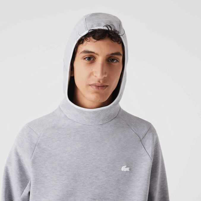 lomo gris cca VVL0A1224 hombres Lacoste sudadera con capucha de ajuste clásico