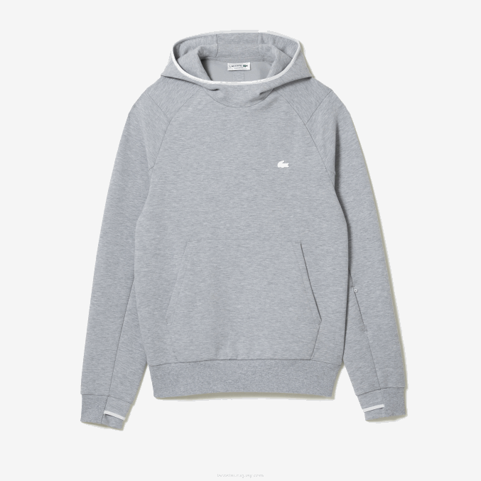 lomo gris cca VVL0A1224 hombres Lacoste sudadera con capucha de ajuste clásico