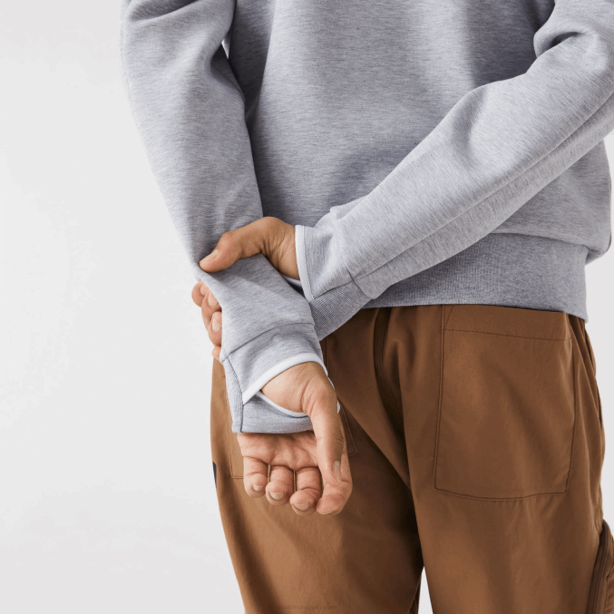 lomo gris cca VVL0A1224 hombres Lacoste sudadera con capucha de ajuste clásico