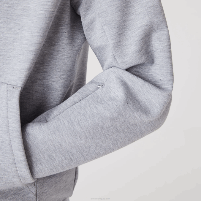 lomo gris cca VVL0A1224 hombres Lacoste sudadera con capucha de ajuste clásico