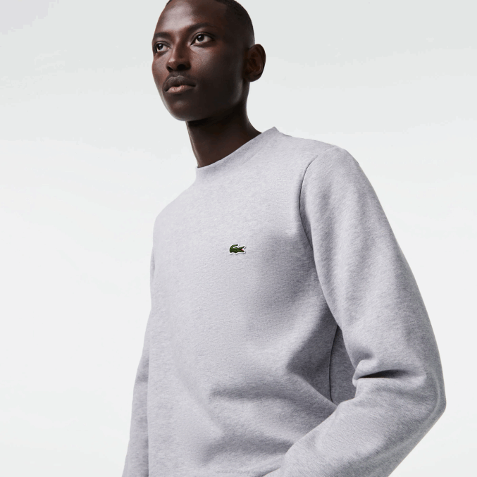 lomo gris cca VVL0A287 hombres Lacoste sudadera de algodón orgánico peinado
