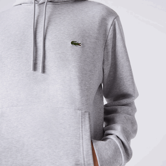 lomo gris cca VVL0A288 hombres Lacoste sudadera con capucha de algodón orgánico