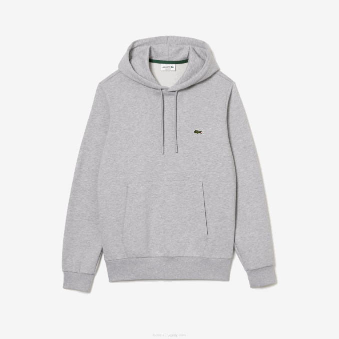 lomo gris cca VVL0A288 hombres Lacoste sudadera con capucha de algodón orgánico