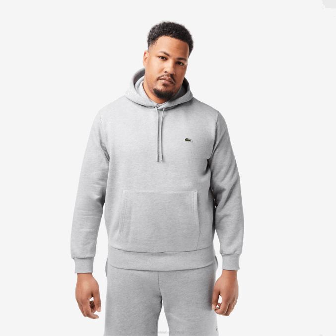 lomo gris cca VVL0A288 hombres Lacoste sudadera con capucha de algodón orgánico