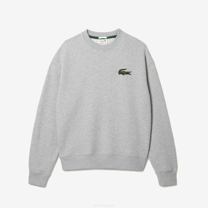 lomo gris cca VVL0A323 hombres Lacoste sudadera holgada con insignia de cocodrilo