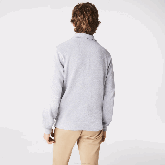 lomo gris cca VVL0A954 hombres Lacoste sudadera con cremallera y cuello alto