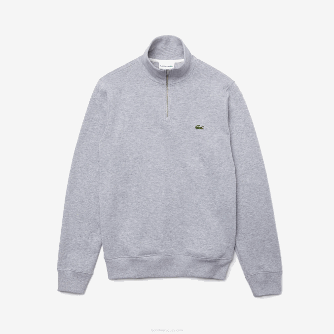 lomo gris cca VVL0A954 hombres Lacoste sudadera con cremallera y cuello alto