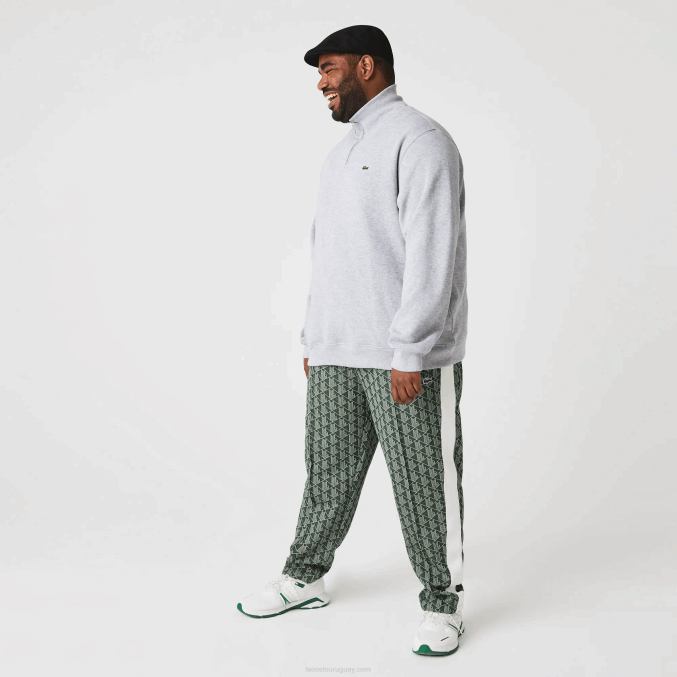 lomo gris cca VVL0A954 hombres Lacoste sudadera con cremallera y cuello alto