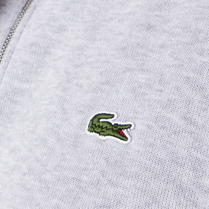lomo gris cca VVL0A954 hombres Lacoste sudadera con cremallera y cuello alto