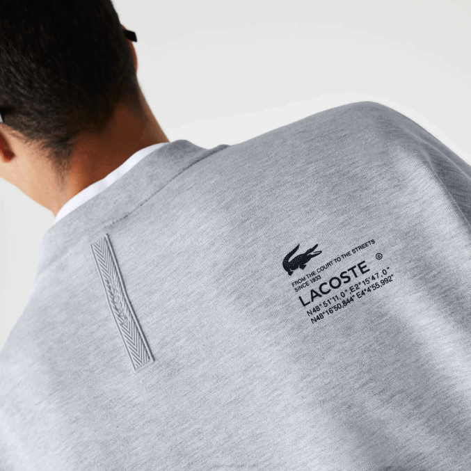 lomo gris cca VVL0A983 hombres Lacoste sudadera holgada con estampado reflectante