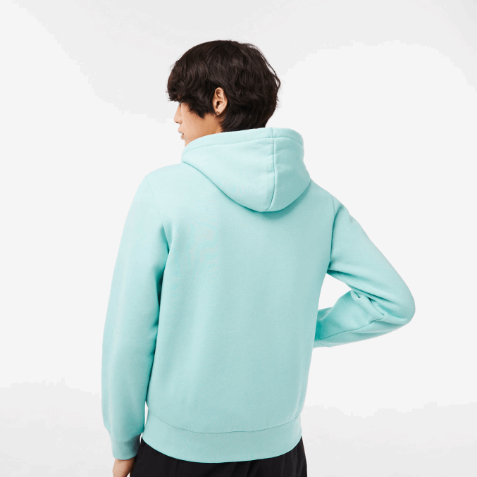 menta lgf VVL0A373 hombres Lacoste sudadera con cremallera y bolsillo canguro