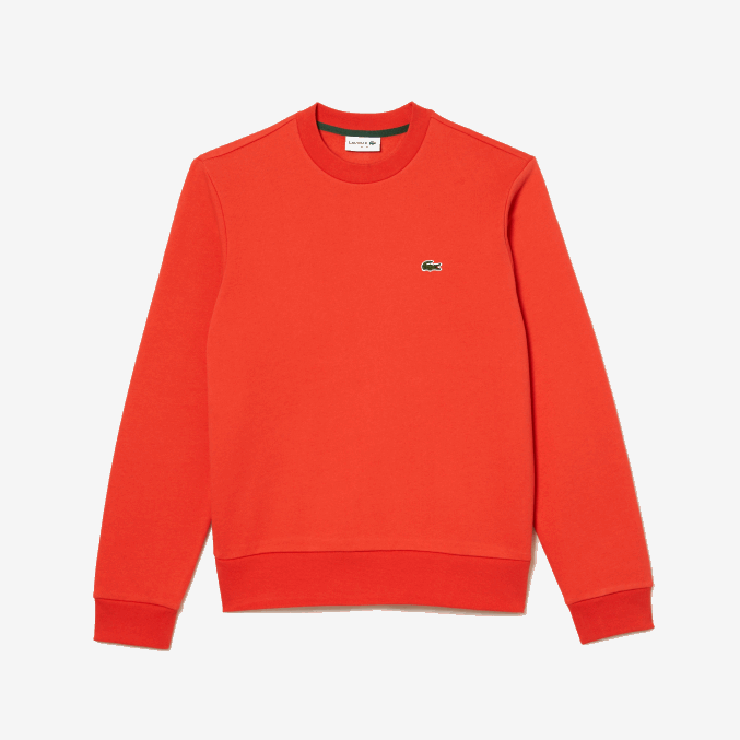 naranja 02k VVL0A352 hombres Lacoste sudadera de algodón orgánico peinado
