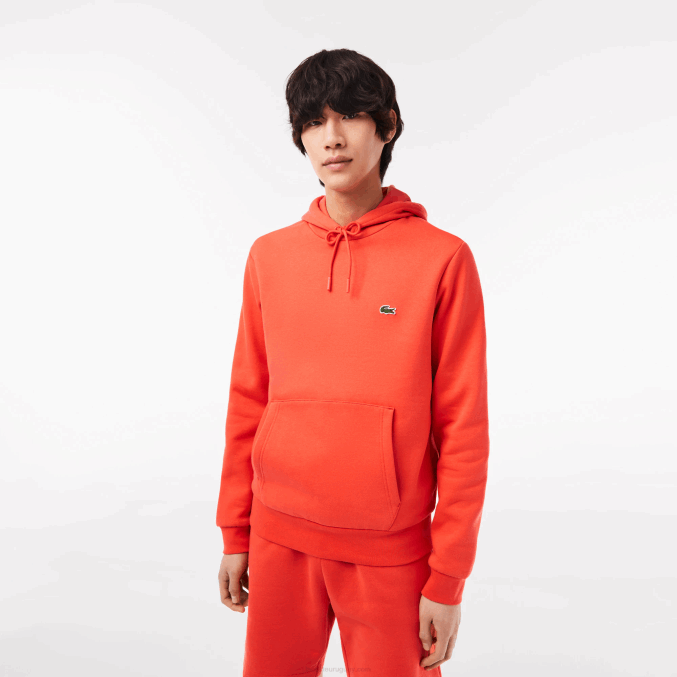 naranja 02k VVL0A353 hombres Lacoste sudadera con capucha de algodón orgánico
