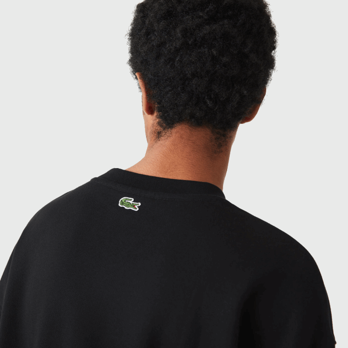 negro 031 VVL0A1010 hombres Lacoste sudadera holgada con monograma de la marca