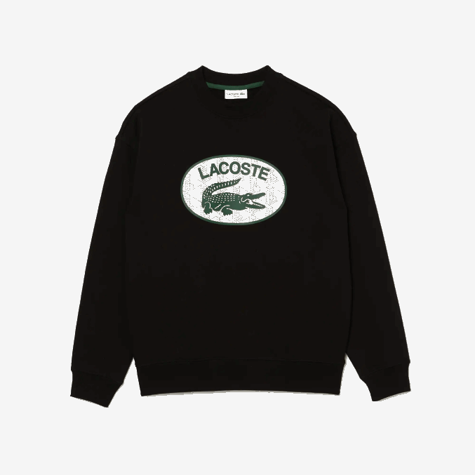 negro 031 VVL0A1010 hombres Lacoste sudadera holgada con monograma de la marca