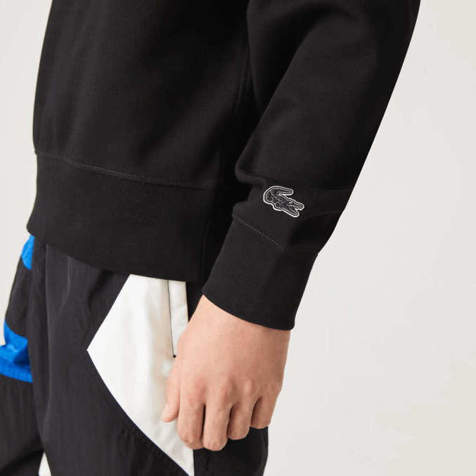 negro 031 VVL0A1053 hombres Lacoste sudadera holgada con capucha