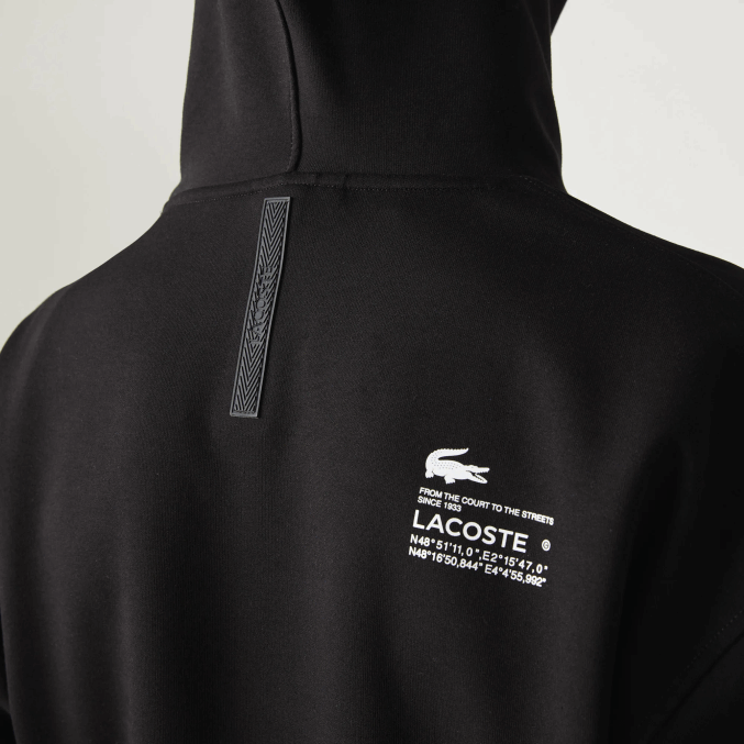 negro 031 VVL0A1053 hombres Lacoste sudadera holgada con capucha