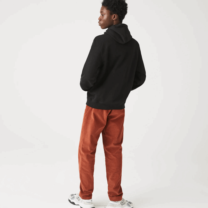 negro 031 VVL0A1154 hombres Lacoste sudadera con capucha y letras bordadas
