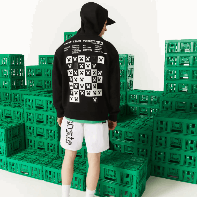 negro 031 VVL0A1166 hombres Lacoste sudadera con capucha de polar holgada live x minecraft