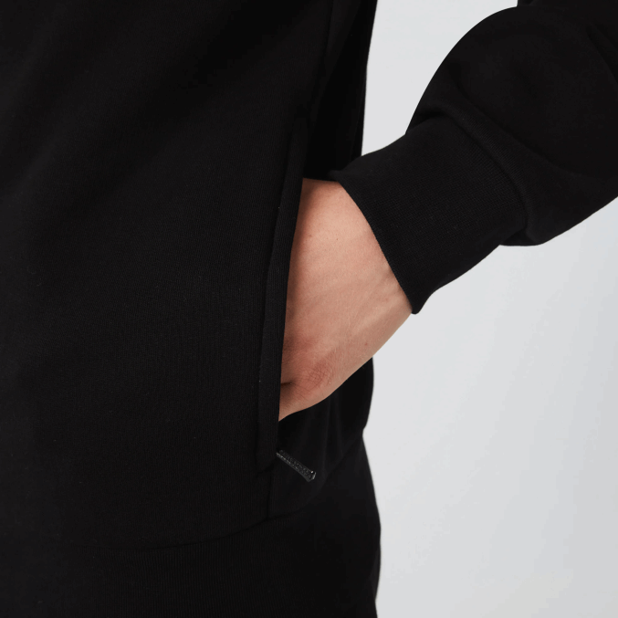 negro 031 VVL0A1269 hombres Lacoste sudadera regular fit de felpa cepillada con cremallera