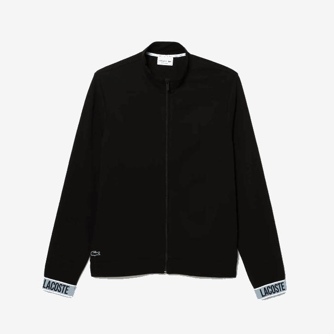 negro 031 VVL0A1530 hombres Lacoste sudadera con cremallera y cuello alto de algodón orgánico