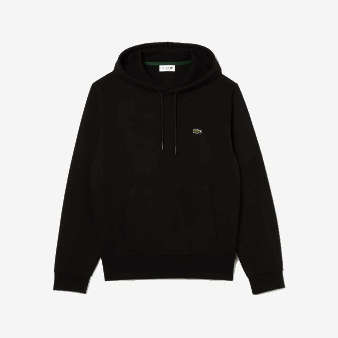 negro 031 VVL0A266 hombres Lacoste sudadera con capucha de algodón orgánico