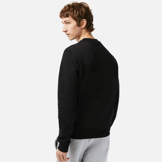 negro 031 VVL0A273 hombres Lacoste sudadera de algodón orgánico peinado