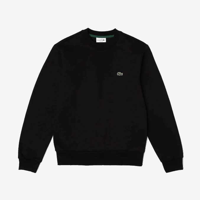 negro 031 VVL0A273 hombres Lacoste sudadera de algodón orgánico peinado