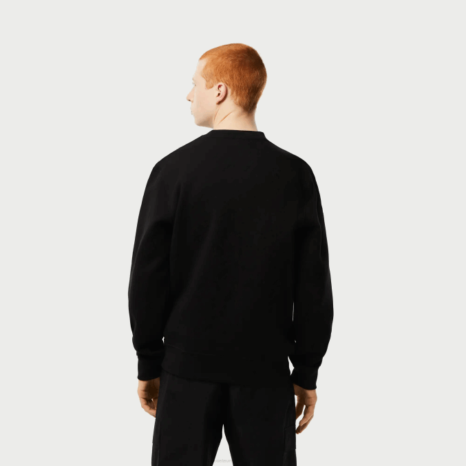 negro 031 VVL0A290 hombres Lacoste sudadera de corte clásico con rayas del logo