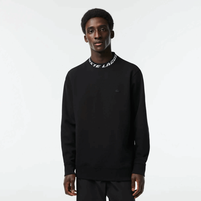 negro 031 VVL0A358 hombres Lacoste sudadera con logo en el cuello
