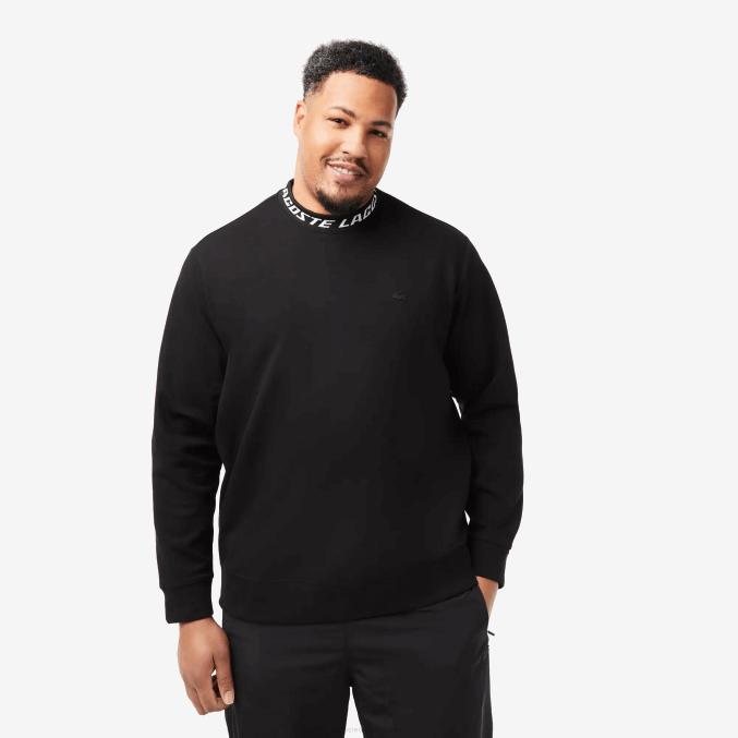 negro 031 VVL0A358 hombres Lacoste sudadera con logo en el cuello