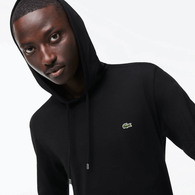 negro 031 VVL0A673 hombres Lacoste sudadera con capucha