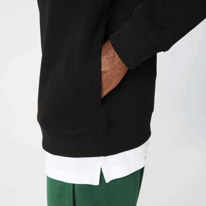 negro 031 VVL0A952 hombres Lacoste sudadera con cremallera y cuello alto