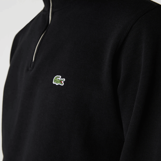 negro 031 VVL0A952 hombres Lacoste sudadera con cremallera y cuello alto