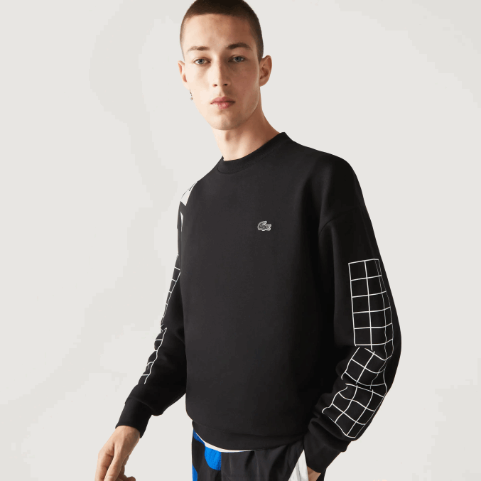 negro 031 VVL0A999 hombres Lacoste sudadera holgada de piqué