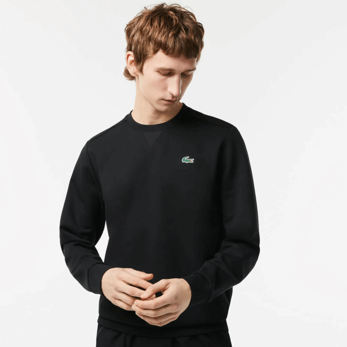 negro c31 VVL0A1063 hombres Lacoste sudadera con paneles de malla deportiva