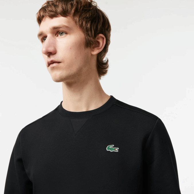 negro c31 VVL0A1063 hombres Lacoste sudadera con paneles de malla deportiva