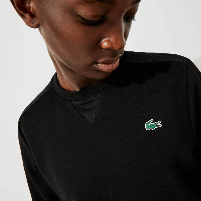 negro c31 VVL0A1063 hombres Lacoste sudadera con paneles de malla deportiva