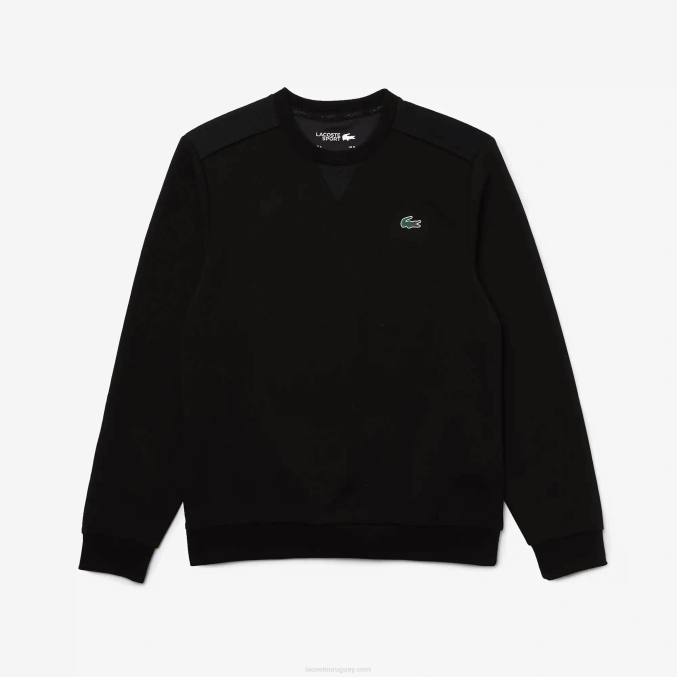 negro c31 VVL0A1063 hombres Lacoste sudadera con paneles de malla deportiva