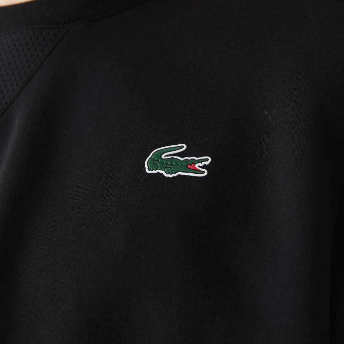 negro c31 VVL0A1063 hombres Lacoste sudadera con paneles de malla deportiva