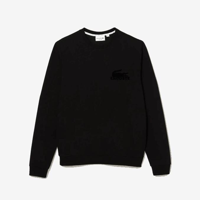 negro c31 VVL0A1387 hombres Lacoste sudadera de felpa de algodón