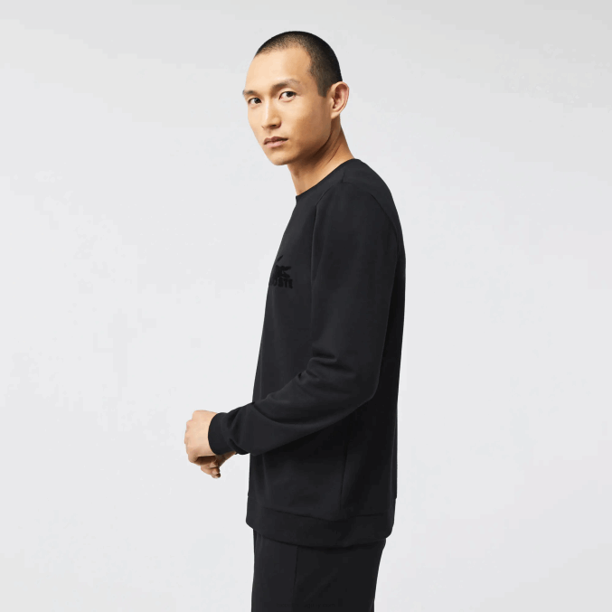 negro c31 VVL0A1387 hombres Lacoste sudadera de felpa de algodón