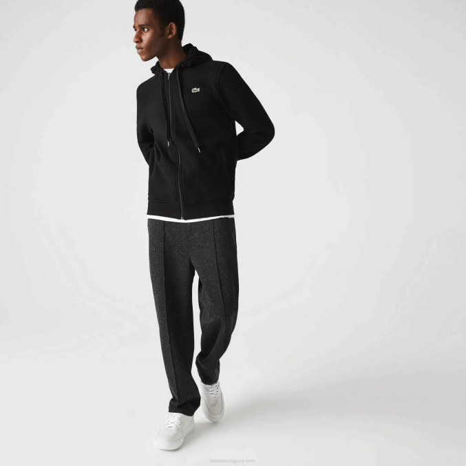 negro c31 VVL0A947 hombres Lacoste sudadera con capucha deportiva ligera de dos materiales